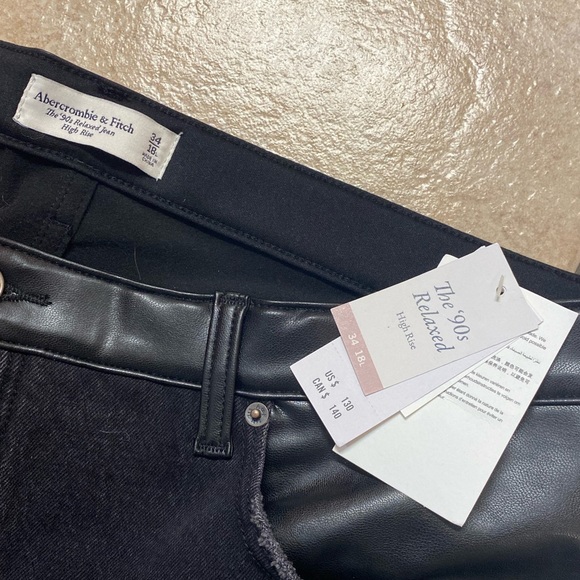 Leather/jeans. Ambercrombie. 34 Long BNWT - Picture 4 of 4